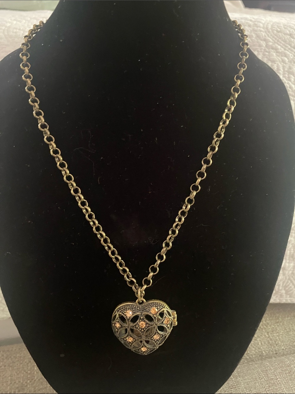 Lani Necklace Antique Gold Heart Locket